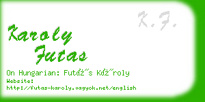 karoly futas business card